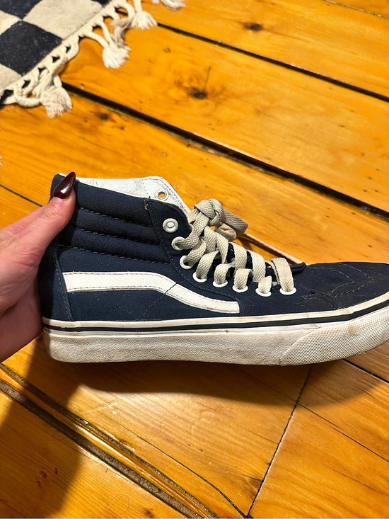Vans Shoes - Vans Sk8-Hi Navy High Top Sneakers Blue & White US 6.5